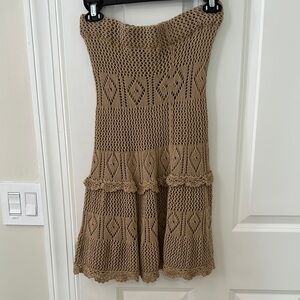 Victoria’s Secret Beige Knit MIDI Skirt Converted from Dress. Elastic waist.